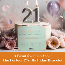Lucky Feather - 21st Milestone Birthday Bracelet - A Bead for Each Year: Yellow Gold
