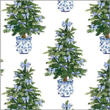 WH Hostess Social Stationery - Continuous Roll Gift Wrap | Blue Bows Christmas Trees