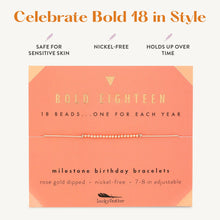 Lucky Feather - 18th Milestone Birthday Bracelet - A Bead for Each Year: Yellow Gold