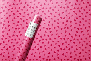 Red on Pink Hearts Wrapping Paper Roll