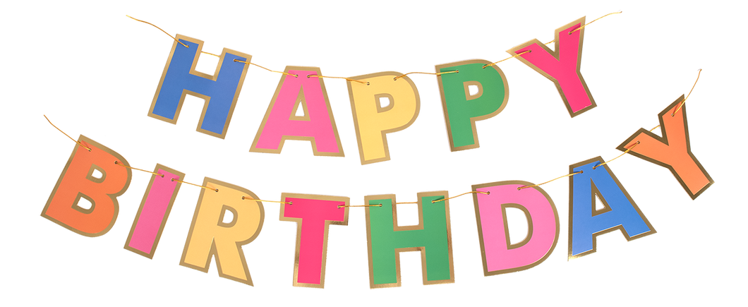 Party Partners - Rainbow Happy Birthday Banner