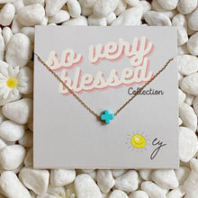 Ellison+Young - So Very Blessed Cross Necklace – Waterproof Gold Chain: Blue