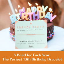 Lucky Feather - 13th Milestone Birthday Bracelet -  A Bead for Each Year: Yellow Gold