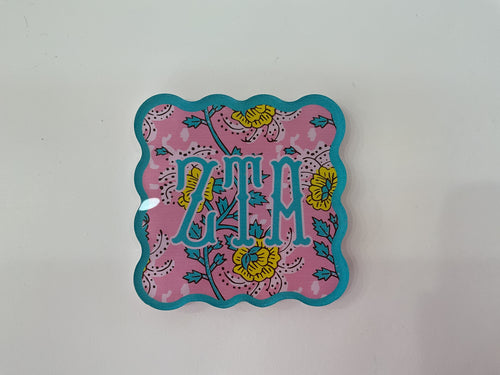Zeta Tau Alpha- Sorority Block Print Acrylic Coasters - 1 Coaster