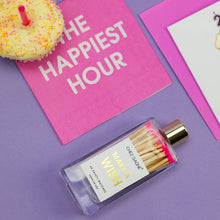 Chez Gagné - Make A Wish - Birthday Glass Bottle Safety Matches - Bright Pink