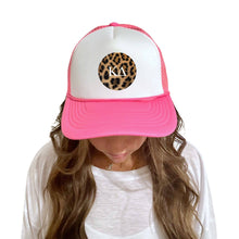 Alpha Omicron Pi - Sorority 2-Tone Trucker Hat - Choose your Design/Pattern: 3-Stripe love (rectangle) / Alpha Omicron Pi - Red Hat