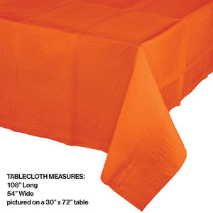 Bulk Party Decor - Sunkissed Orange Value Friendly Plastic Table Cover, 1/Pkg