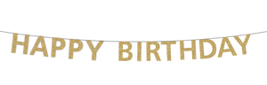 Party Partners - Gold Happy Birthday Banner