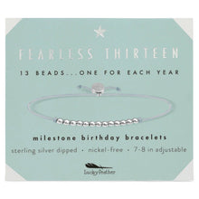 Lucky Feather - 13th Milestone Birthday Bracelet -  A Bead for Each Year: Yellow Gold