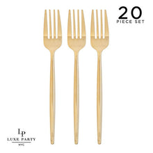 Luxe Party - Chic Round Gold Forks | 20 Pieces
