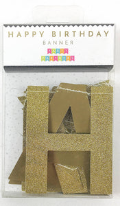 Party Partners - Gold Happy Birthday Banner