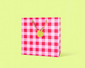 Taylor Elliott Designs - Gift Bags - Red + Pink Gingham - Assorted Sizes: Large