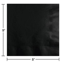 Bulk Party Decor - Black Velvet Beverage Napkins 3 ply, 50/Pkg