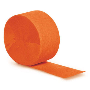 Bulk Party Decor - Sunkissed Orange Crepe Streamer 81 ft, 1/Pkg