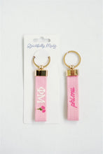Gracefully Made Art - Phi Mu Embroidered Keychain, Sorority