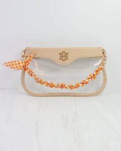 Caroline Hill - Serafina Scarf Purse Chain Orange Check: Default