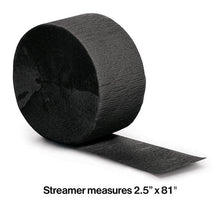 Bulk Party Decor - Black Velvet Crepe Streamer 81 ft, 1/Pkg