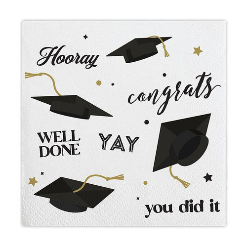 Slant Collections by Creative Brands - Beverage Napkins - Graduation Multi