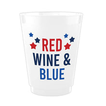 Angle - Frost Cups - Red Wine & Blue: BPA-Free Plastic / 4.5" H, 3.5 dia, 16 oz, 8 count/package