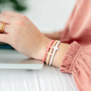 Jesus Bracelets (silicone cross bracelets): Pastel (1 bracelet) / Small