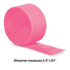 Bulk Party Decor - Candy Pink Crepe Streamer 81 ft, 1/Pkg
