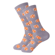 Barrel Down South - Grey/Orange Tennessee Tri Star Ribbed Socks