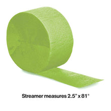 Bulk Party Decor - Fresh Lime Green Crepe Streamer 81 fts, 1/Pkg