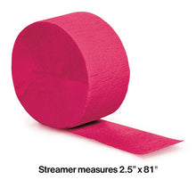 Bulk Party Decor - Hot Magenta Crepe Streamer 81 ft, 1/Pkg