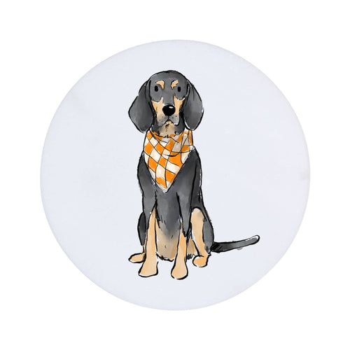Barrel Down South - Sitting Bluetick Coonhound Tennessee Marble Coaster