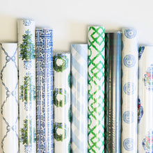 WH Hostess Social Stationery - Continuous Roll Gift Wrap | Blue Bows Christmas Trees