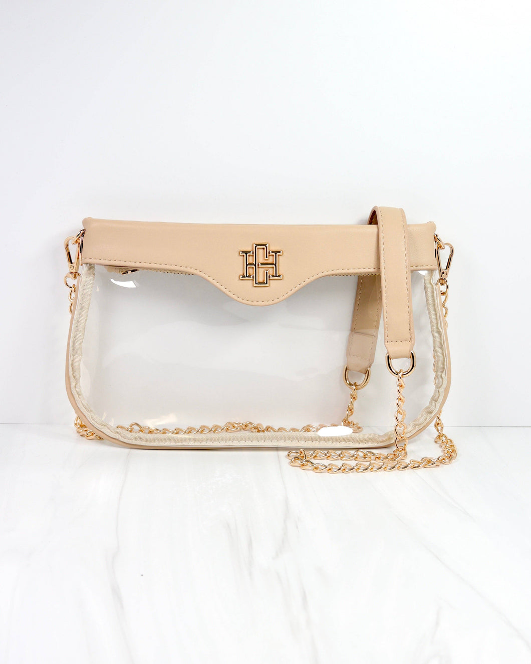 Caroline Hill - Madi Clear Crossbody NUDE: Default