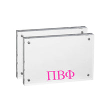Sorority Greek Letter Acrylic Magnetic Frames: 4x6 / Gold / Alpha Omicron Pi