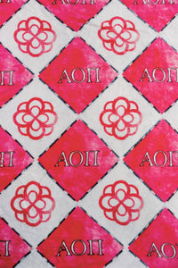 Gracefully Made Art - Alpha Omicron Pi Flannel Fleece Blanket, Sorority