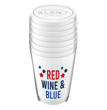 Angle - Frost Cups - Red Wine & Blue: BPA-Free Plastic / 4.5" H, 3.5 dia, 16 oz, 8 count/package