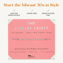 Lucky Feather - 30th Milestone Birthday Bracelet - A Bead for Each Year: Yellow Gold