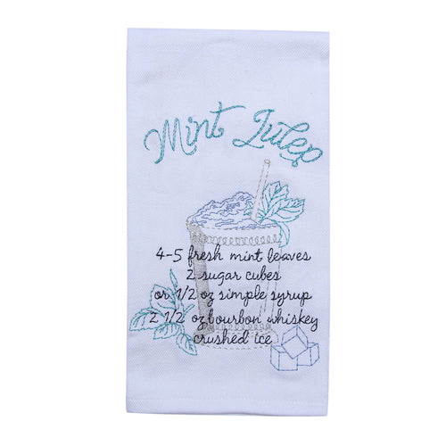 Barrel Down South - Mint Julep Tea Towel - Alcohol Gift - Bar - Kentucky Derby