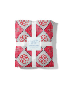 Gracefully Made Art - Alpha Omicron Pi Flannel Fleece Blanket, Sorority
