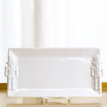 The Royal Standard - Royal Nutcracker Embossed Rectangle Platter   White   12x6.5