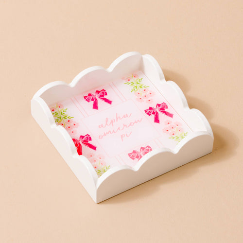 Alpha Omicron Pi- Sorority Scallop Trinket Tray - 19 Chapters Available: Alpha Omicron Pi
