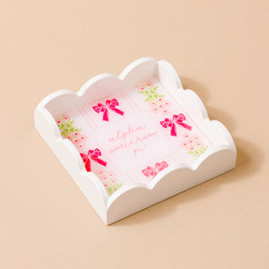Alpha Omicron Pi- Sorority Scallop Trinket Tray - 19 Chapters Available: Alpha Omicron Pi