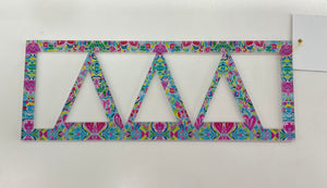 Delta Delta Delta - Sorority Wall Sign: Preppy Hearts / Small / Delta Delta Delta