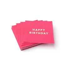 Bonjour Fête - HAUTE PINK HAPPY BIRTHDAY COCKTAIL NAPKINS