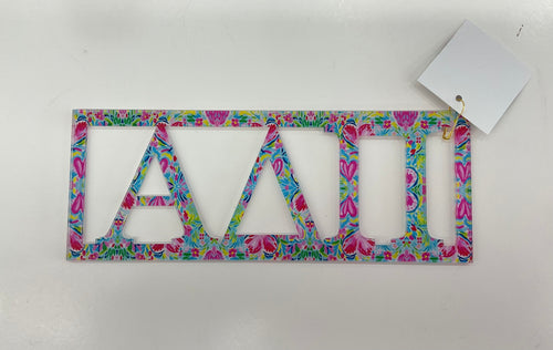 Alpha Delta Pi- Sorority Wall Sign - Patterned Greek Bar Design : Preppy Hearts / Small / Alpha Delta Pi