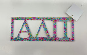 Alpha Delta Pi- Sorority Wall Sign - Patterned Greek Bar Design : Preppy Hearts / Small / Alpha Delta Pi