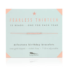 Lucky Feather - 13th Milestone Birthday Bracelet -  A Bead for Each Year: Yellow Gold