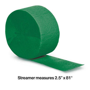 Bulk Party Decor - Bulk Emerald Green Crepe Streamer 81 ft (12 per Case)