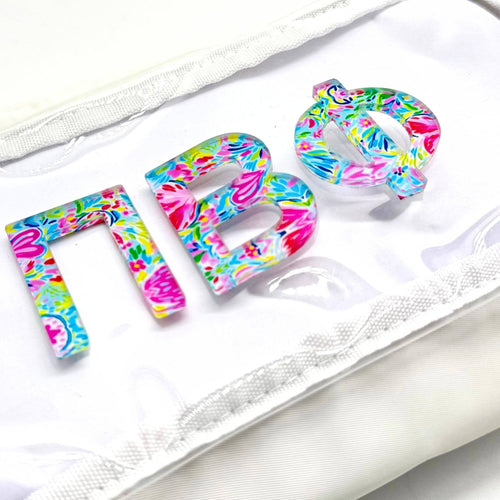 Sarahndipity Shop - Acrylic Greek Letter Stickers : Preppy Hearts / Alpha