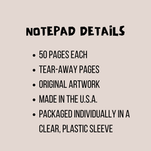 Hound Dog Wearing an Orange and White Necktie Notepad