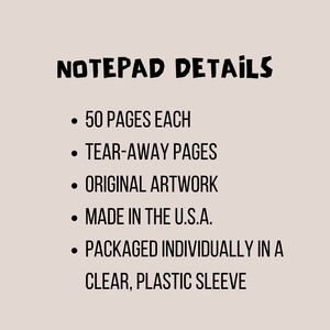 Hound Dog Wearing an Orange and White Necktie Notepad