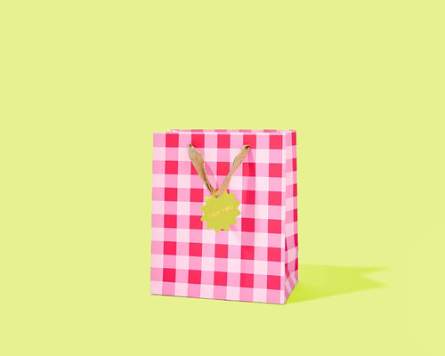 Taylor Elliott Designs - Gift Bags - Red + Pink Gingham - Assorted Sizes: Medium